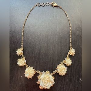 Amrita Singh White Rose Statement Necklace